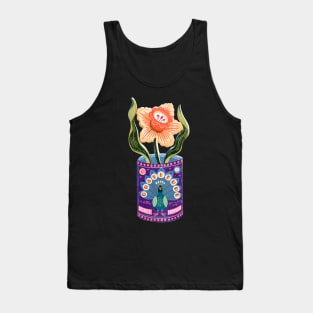 Self Care Spring Gratitude Tin Can Peacock Tank Top